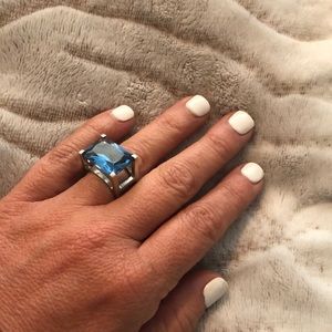 Sterling silver blue stone ring
